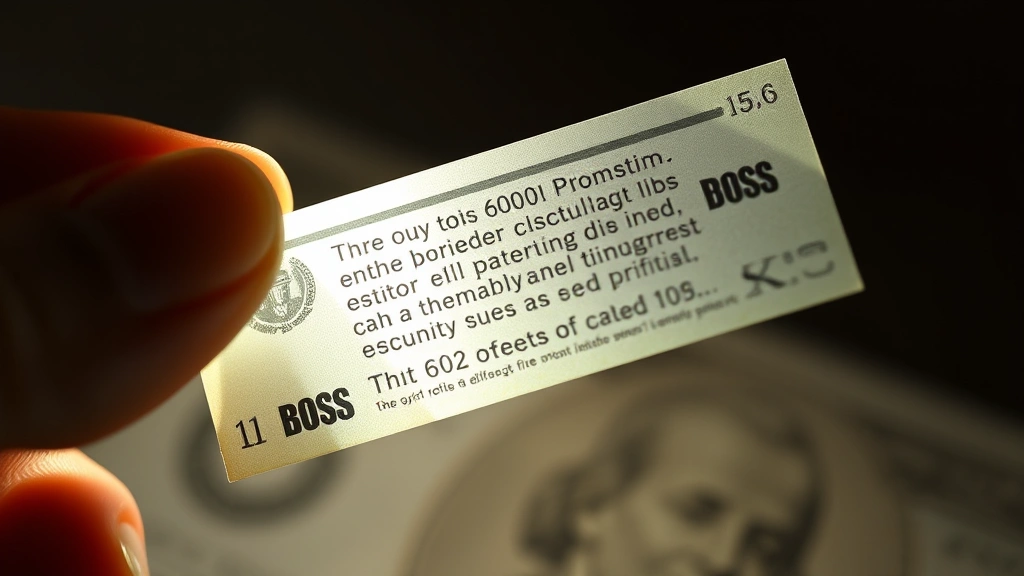 Security thread embedded in currency held up to light, revealing text and displaying security features, photorealistic transparent view