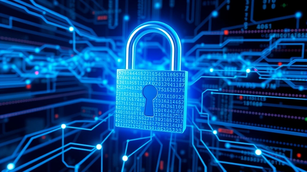 Padlock superimposed over digital data streams and network connections, representing data encryption and protection, abstract cybersecurity concept, photorealistic