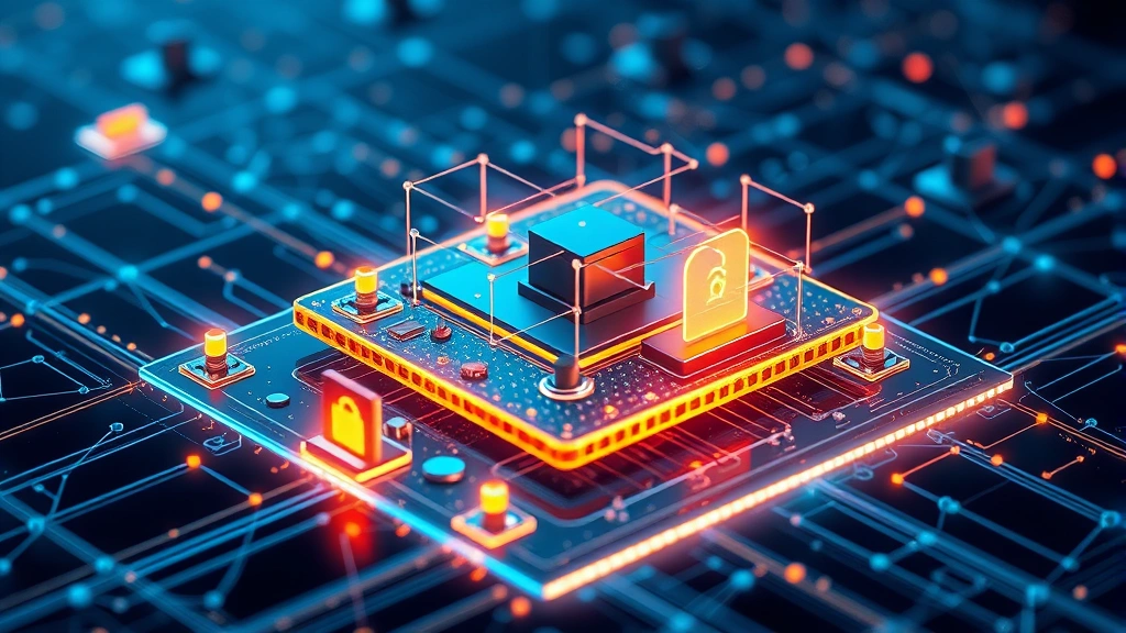 Network security visualization showing interconnected nodes and layered defense mechanisms in three-dimensional space, abstract digital representation of cybersecurity infrastructure, glowing security barriers