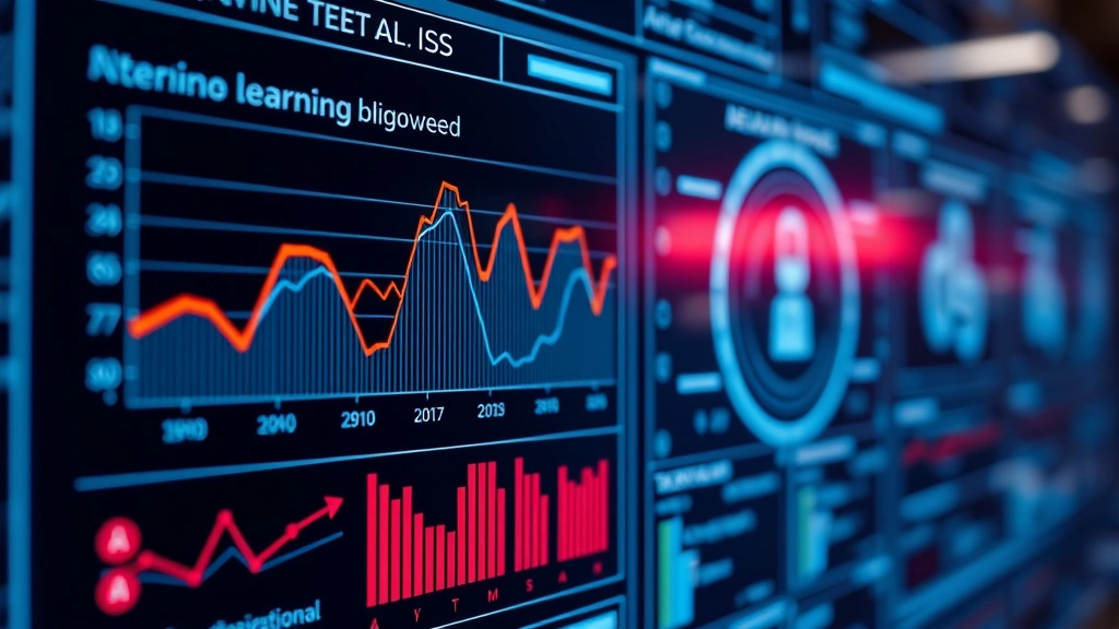 Close-up of sophisticated AI security system interface displaying machine learning model performance graphs, threat classification algorithms, and behavioral anomaly detection patterns across enterprise network infrastructure