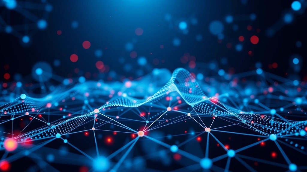 Abstract visualization of machine learning algorithms analyzing network traffic patterns, flowing digital particles representing threat detection and response automation, interconnected nodes showing behavioral analysis, cybersecurity theme, photorealistic style, no terminal windows or code