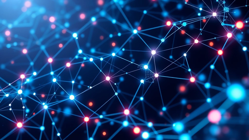 Artificial intelligence neural network visualization with flowing data streams and nodes, representing machine learning algorithms analyzing patterns and anomalies, representing adaptive threat detection systems, glowing interconnected nodes