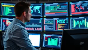 Professional cybersecurity analyst monitoring multiple digital security dashboards with authentication logs and threat indicators in a modern corporate security operations center environment