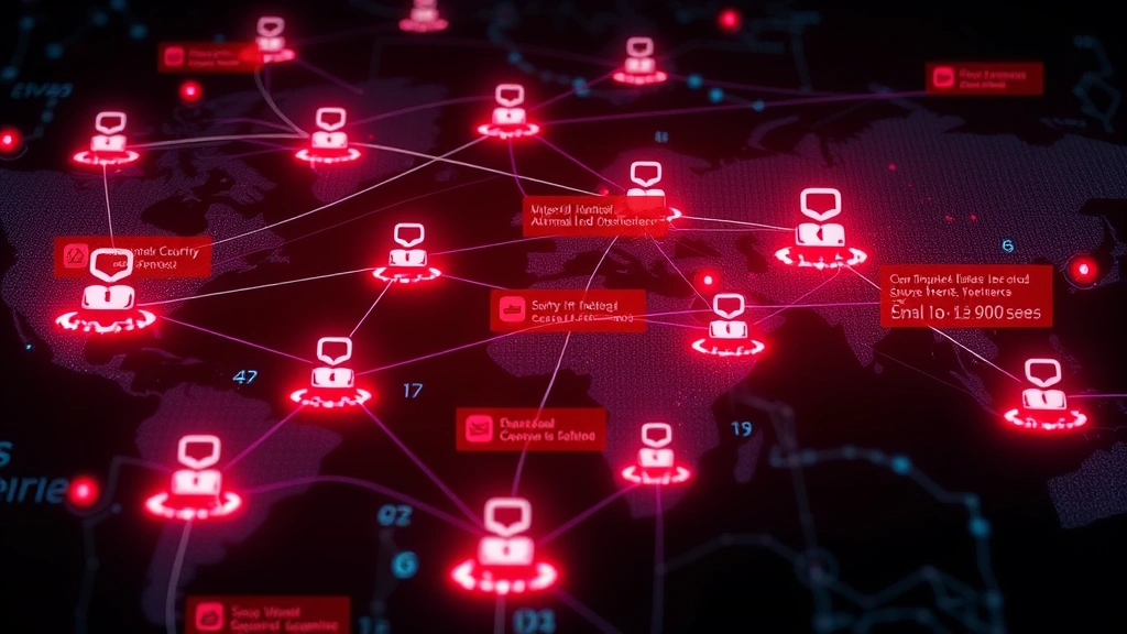 Network security visualization showing interconnected endpoint devices with threat indicators, behavioral anomalies highlighted in red, and automated response mechanisms activating across distributed systems