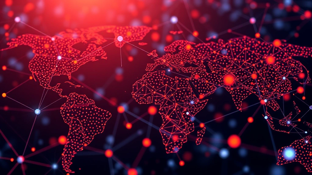 Advanced AI neural network visualization with interconnected nodes representing machine learning algorithms analyzing spam patterns across global networks in abstract digital environment