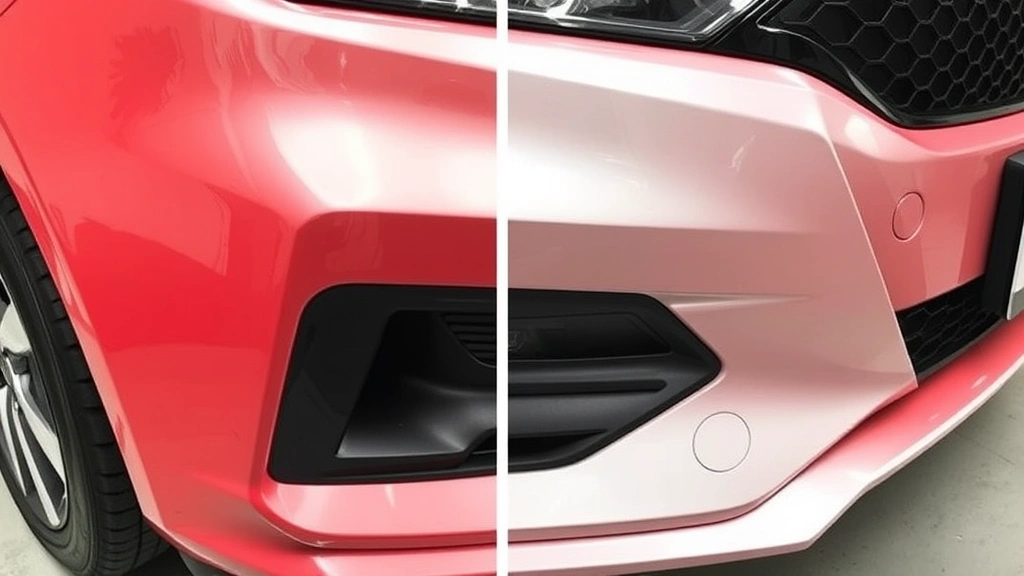 Paint protection film installation on vehicle bumper showing transparent protective layer shielding against rock chips and impact damage