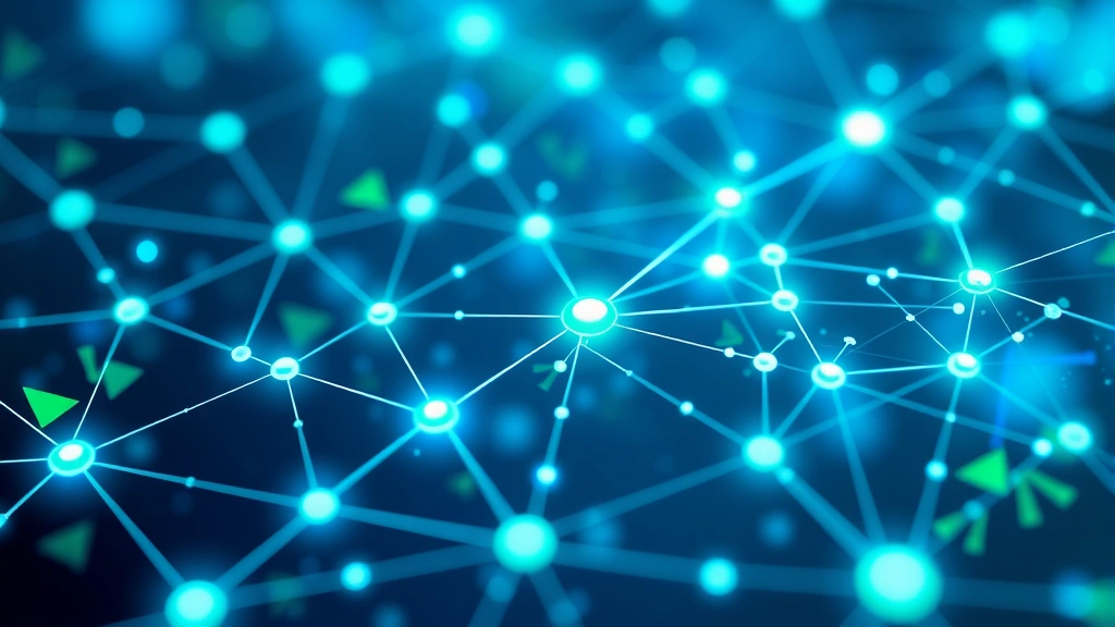 Network of interconnected digital nodes glowing blue and green, representing secure collaborative connections between multiple organizations, abstract data streams flowing between nodes, cybersecurity concept visualization