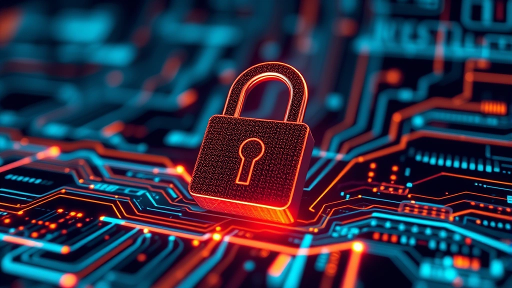 Close-up of secure padlock symbol overlaid on flowing digital data streams representing encrypted API communications, abstract technology background with circuit patterns and light trails