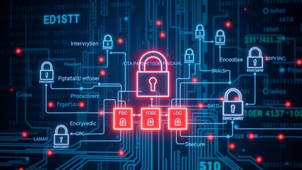 Data protection visualization showing encryption algorithms and secure network architecture with firewalls, segmentation, and protective layers represented through digital imagery