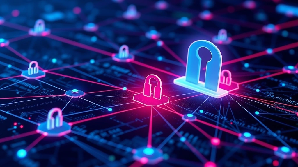 Digital security concept showing interconnected nodes and data pathways protected by security barriers, representing network segmentation and data protection architecture