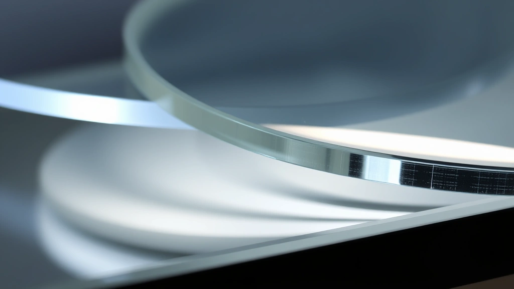 Close-up detail of polycarbonate and glass lens materials under controlled lighting, showing material thickness variations and optical clarity characteristics without any text or technical labels visible