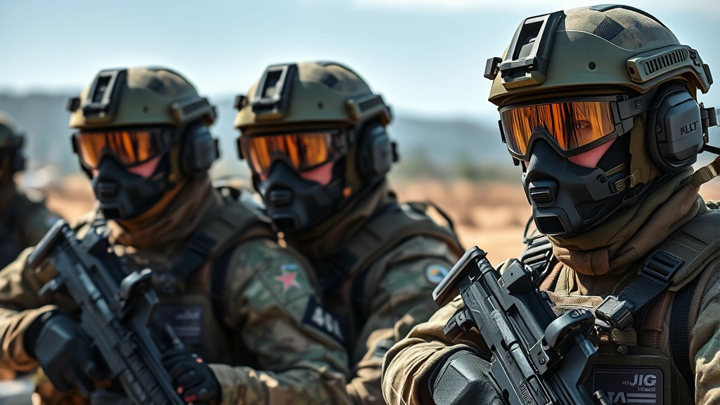 Tactical team members in operational environment wearing integrated ballistic eye protection systems coordinated with complete protective gear, emphasizing real-world deployment and equipment compatibility without any visible text or alerts