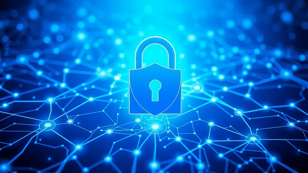 Padlock and shield symbols overlaid on digital network infrastructure visualization, representing data protection and security architecture, glowing blue network nodes and connections, cybersecurity concept illustration