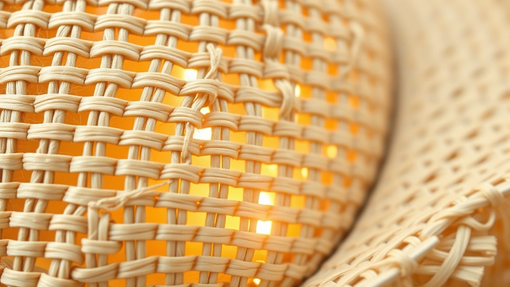 Close-up detail of tightly woven hat fabric material showing texture and weave pattern, sunlight passing through showing density, neutral background, macro photography demonstrating protective fabric quality