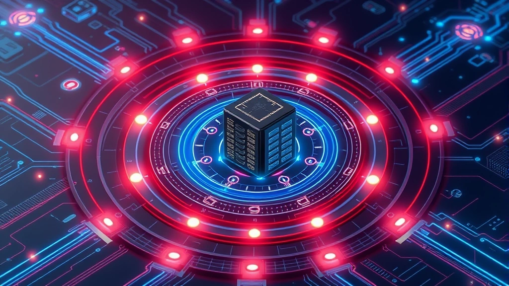 Digital fortress concept visualization showing layered security barriers protecting data center, multiple concentric protective rings around central servers, glowing network connections and security checkpoints, abstract representation of encryption and defense layers, professional technical illustration style without any text or code visible